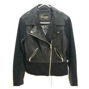 Guess faux leather and wool jacket
